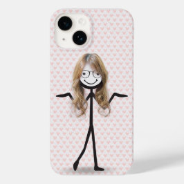 Strichmännchen Girl mit Haar und Brille Case-Mate iPhone 14 Hülle