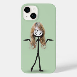 Strichmännchen Girl mit Haar und Brille Case-Mate iPhone 14 Hülle