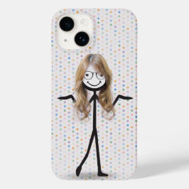 Strichmännchen Girl mit Haar und Brille Case-Mate iPhone 14 Hülle