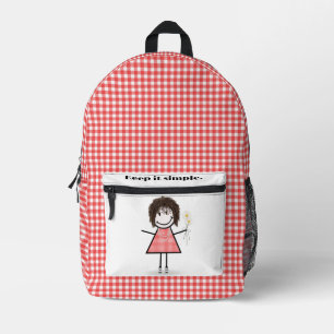 Strichmännchen Girl mit Inspirierend Angebot Bedruckter Rucksack
