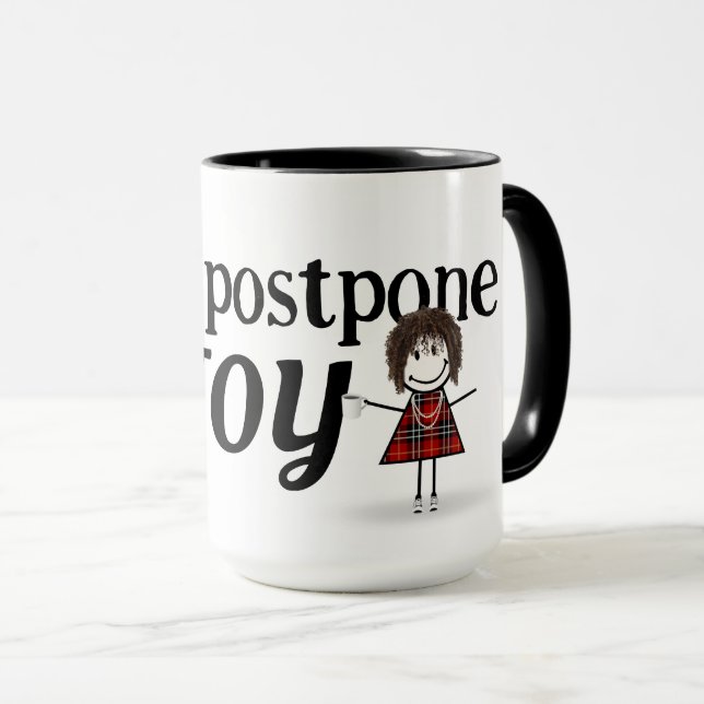 Strichmännchen Girl mit Joyquote Tasse (VorderseiteRechts)