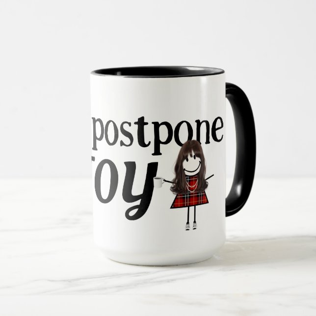 Strichmännchen Girl mit Joyquote Tasse (VorderseiteRechts)
