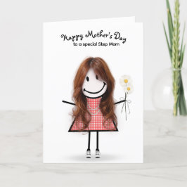 Strichmännchen Girl Mother's Day für Stepama Karte