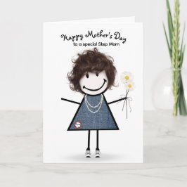Strichmännchen Girl Mother's Day für Stepama Karte