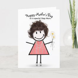 Strichmännchen Girl Mother's Day für Stepama Karte
