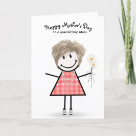 Strichmännchen Girl Mother's Day für Stepama Karte