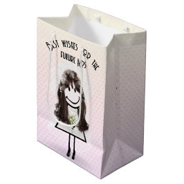 Strichmännchen Girl on Hearls Mittlere Geschenktüte