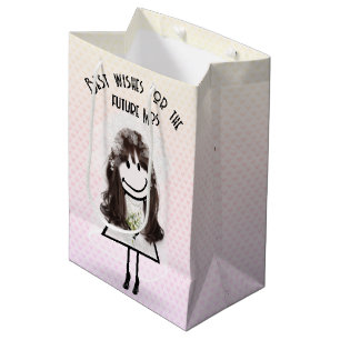 Strichmännchen Girl on Hearls Mittlere Geschenktüte
