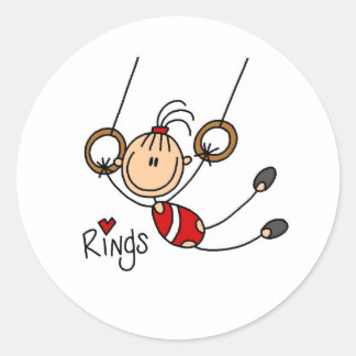 Strichmännchen Girl on Rings Stickers