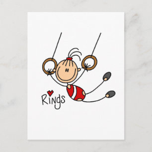 Strichmännchen Girl on Rings Tshirts and Gifts Postkarte