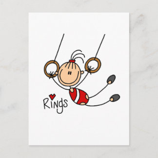 Strichmännchen Girl on Rings Tshirts and Gifts Postkarte