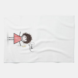 Strichmännchen Girl on White Geschirrtuch
