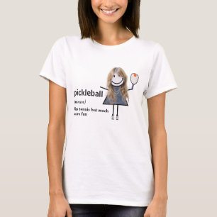 Strichmännchen Girl Pickleball und Paddle T-Shirt