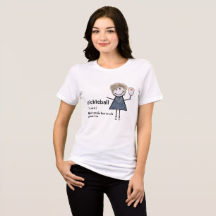 Strichmännchen Girl Pickleball und Paddle Tri-Blend Shirt