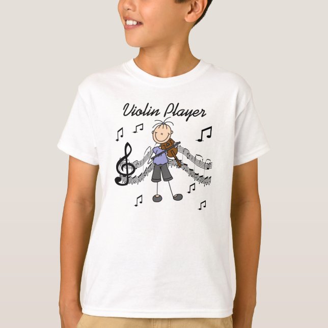 Strichmännchen Girl Violin Player T - Shirt und Ge (Vorderseite)