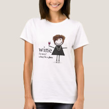 Strichmännchen Girl with Red Wine Glass