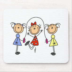Strichmännchen GIrls Jumping Rope Mousepad