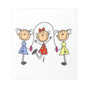 Strichmännchen GIrls Jumping Rope Notizblock