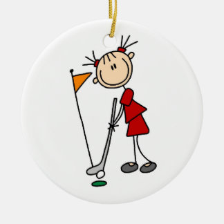 Strichmännchen Golfer Keramikornament