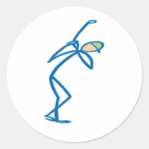 Strichmännchen Golfer T - Shirt und Geschenke. Runder Aufkleber