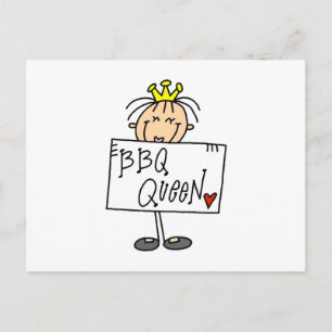 Strichmännchen GRILLEN Queen Postkarte