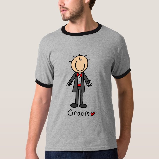 Strichmännchen Groom T - Shirt und Geschenke (Vorderseite)