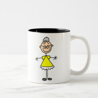 Strichmännchen-Großmutter-Tasse Zweifarbige Tasse