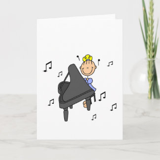 Strichmännchen-Grußkarte für Piano Player Karte