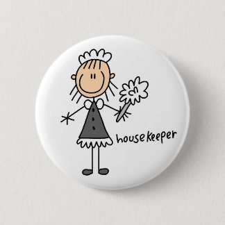 Strichmännchen-Haushälterin-Knopf Button
