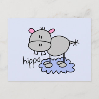Strichmännchen Hippo T - Shirt und Geschenke Postkarte