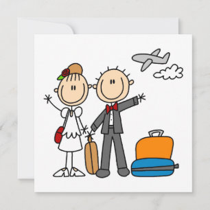 Strichmännchen Hochzeit Flitterwochen T - Shirt un