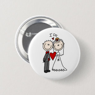 Strichmännchen Hochzeit und Hochzeit Button