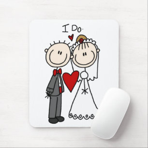 Strichmännchen Hochzeit und Hochzeit Mousepad