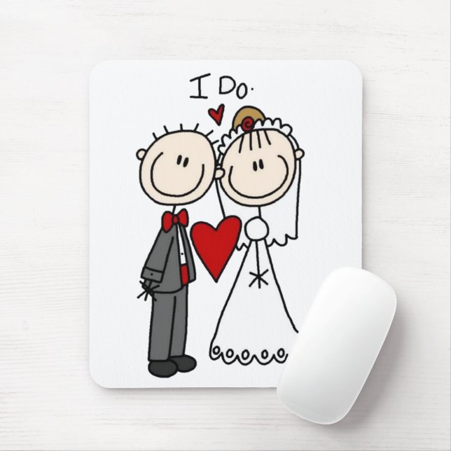 Strichmännchen Hochzeit und Hochzeit Mousepad (Mit Mouse)