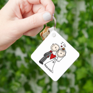 Strichmännchen Hochzeit und Hochzeit Schlüsselanhänger