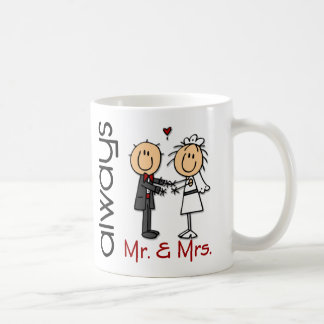 Strichmännchen-Hochzeits-Paar-Herr u. Frau Always Kaffeetasse