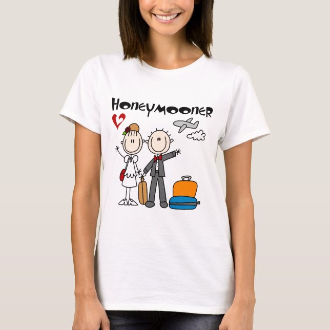 Strichmännchen Honeymooner T - Shirt und Geschenke (Vorderseite)