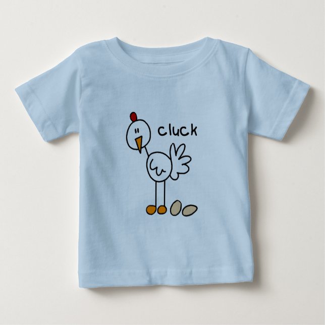 Strichmännchen-Huhn-T-Shirts und Geschenke Baby T-shirt (Vorderseite)