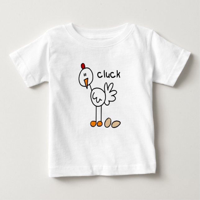 Strichmännchen-Huhn-T-Shirts und Geschenke Baby T-shirt (Vorderseite)