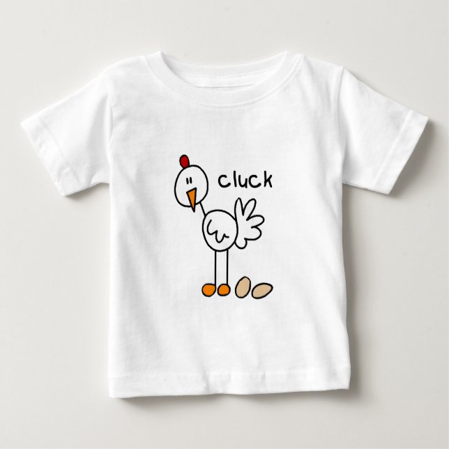 Strichmännchen-Huhn-T-Shirts und Geschenke Baby T-shirt (Vorderseite)