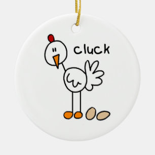 Strichmännchen-Huhn-T - Shirts und Geschenke Keramikornament