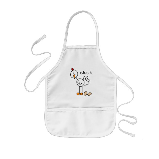 Strichmännchen-Huhn-T-Shirts und Geschenke Kinderschürze (Vorne)