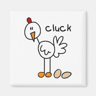 Strichmännchen-Huhn-T-Shirts und Geschenke Magnet