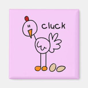 Strichmännchen-Huhn-T-Shirts und Geschenke Magnet