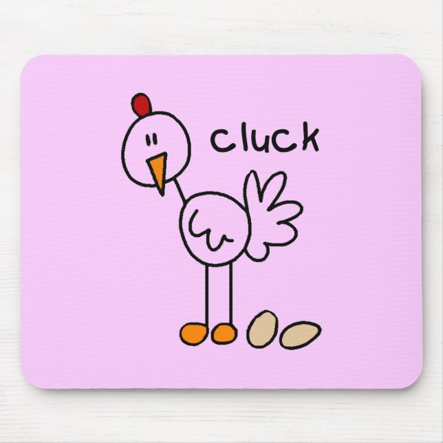 Strichmännchen-Huhn-T-Shirts und Geschenke Mousepad (Vorne)