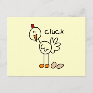 Strichmännchen-Huhn-T-Shirts und Geschenke Postkarte