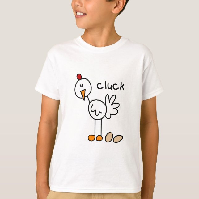 Strichmännchen-Huhn-T-Shirts und Geschenke T-Shirt (Vorderseite)
