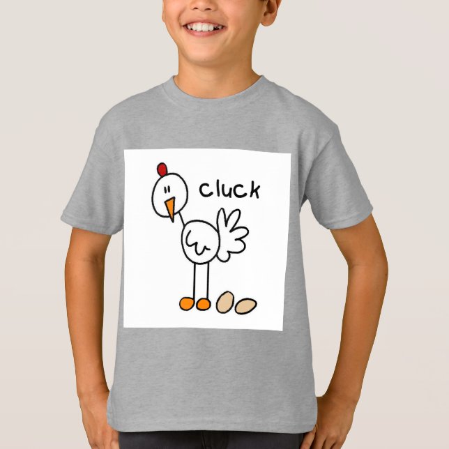 Strichmännchen-Huhn-T-Shirts und Geschenke T-Shirt (Vorderseite)