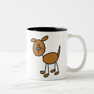 Strichmännchen-HundeT - Shirts und -geschenke Zweifarbige Tasse