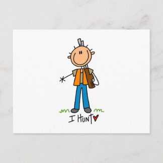 Strichmännchen Hunter Postkarte